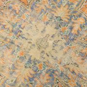Medallion orange wool rug, beige orange vintage turkish rug 6x10 ft