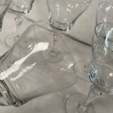 Ensemble de 10 verres vintage gravés