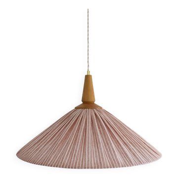 Suspension ELEONORE — 60 cm, striped linen and cotton in terracotta