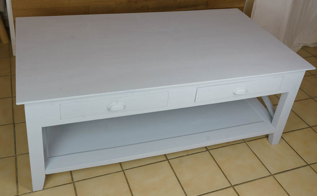 large coffee table with 4 drawers