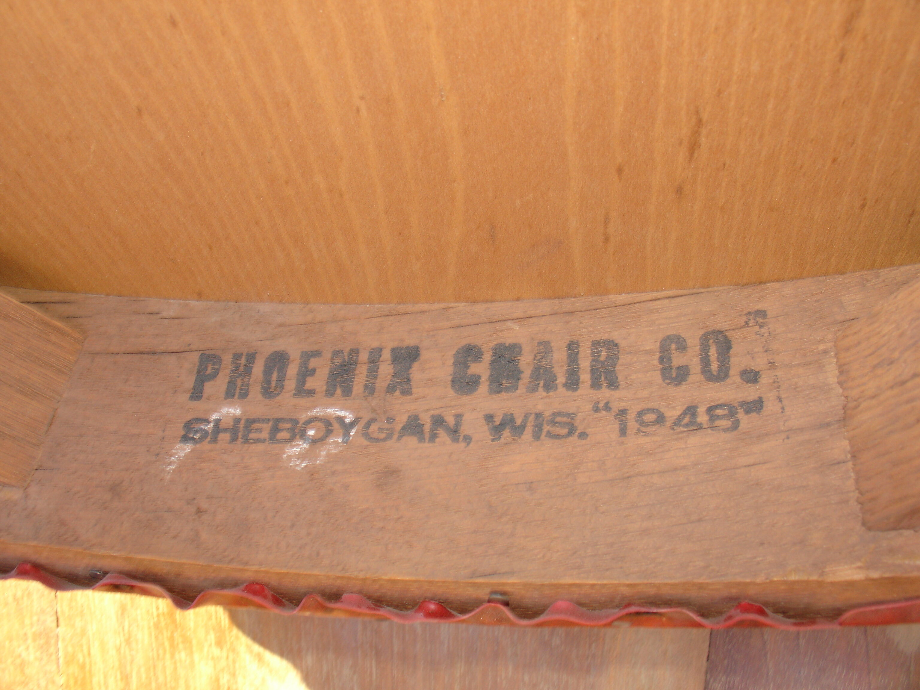 Pair of American chairs from the brand "Phoenix Chair Co. Sheboygan, Wisconsin, 1948"