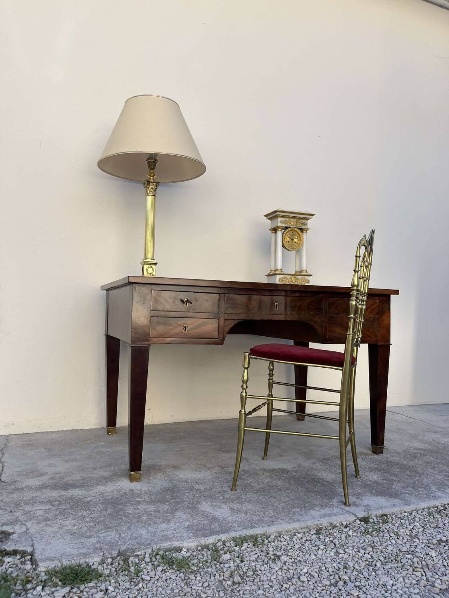 Empire style desk in solid mahogany, 19th century