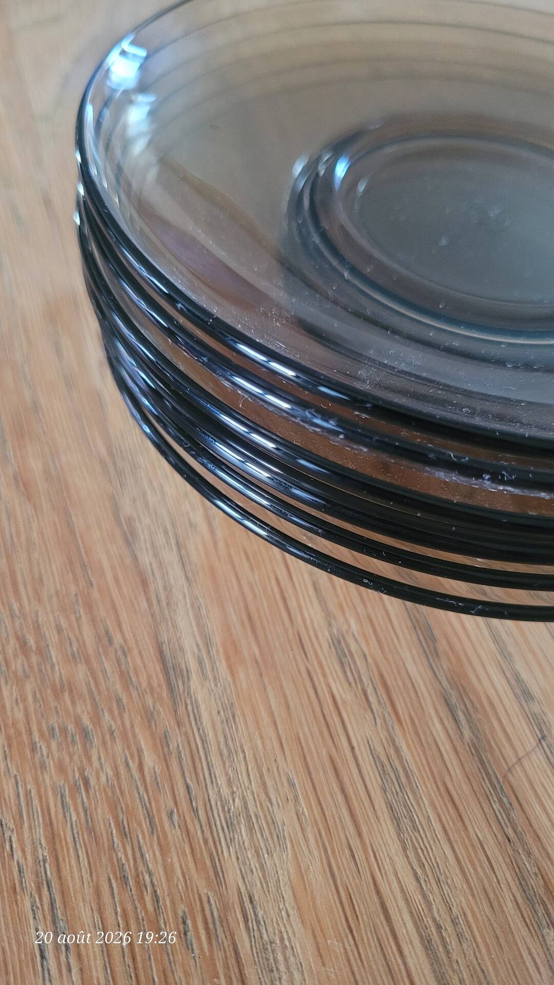 6 cups and saucers in Arcoroc BP glass
