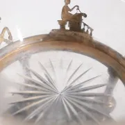Empire tazza in fire-gilt bronze, marble and glass – France, early 19th c.
