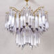 Mid century italian modern triedri murano glass venini chandelier