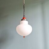 Space Age pendant light in white opaline, Massive, 1970