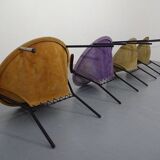 Danish Sueded Balloon Chairs by Hans Olsen for Lea Furniture, 1950s, Set of 4