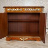 Vintage Two-Leaf Cabinet with Marble Top, 1940s