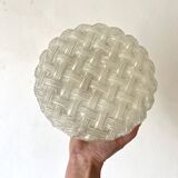 Vintage round ceiling light with woven effect