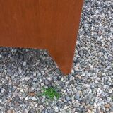 Enfilade vintage en chêne doré portes coulissantes pieds compas 1950