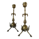 Pair of neoclassical style candlesticks in gilded bronze in the taste of Barbedienne