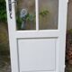 Old wooden door with small squares