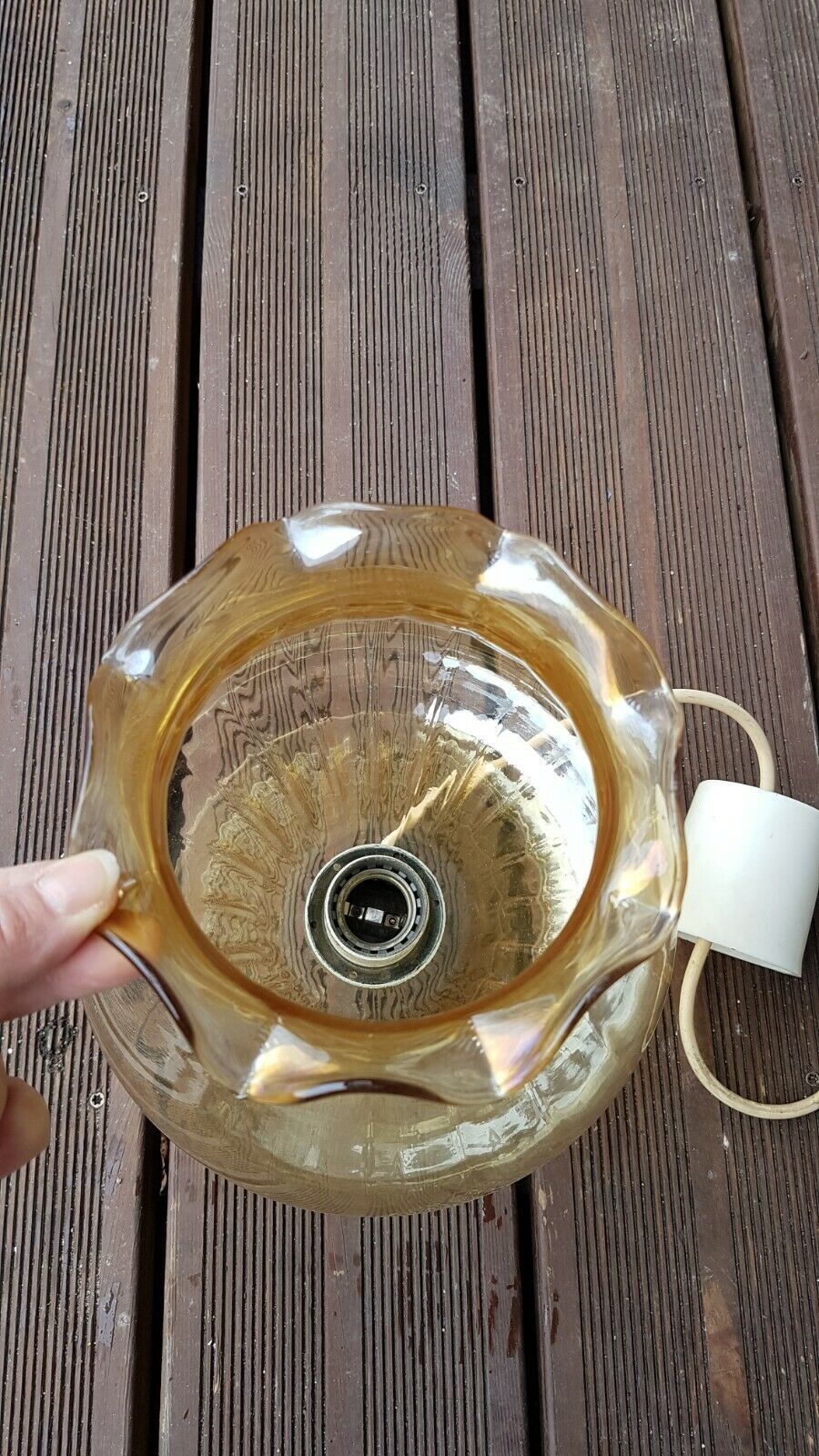 Vintage glass tulip-shaped suspension