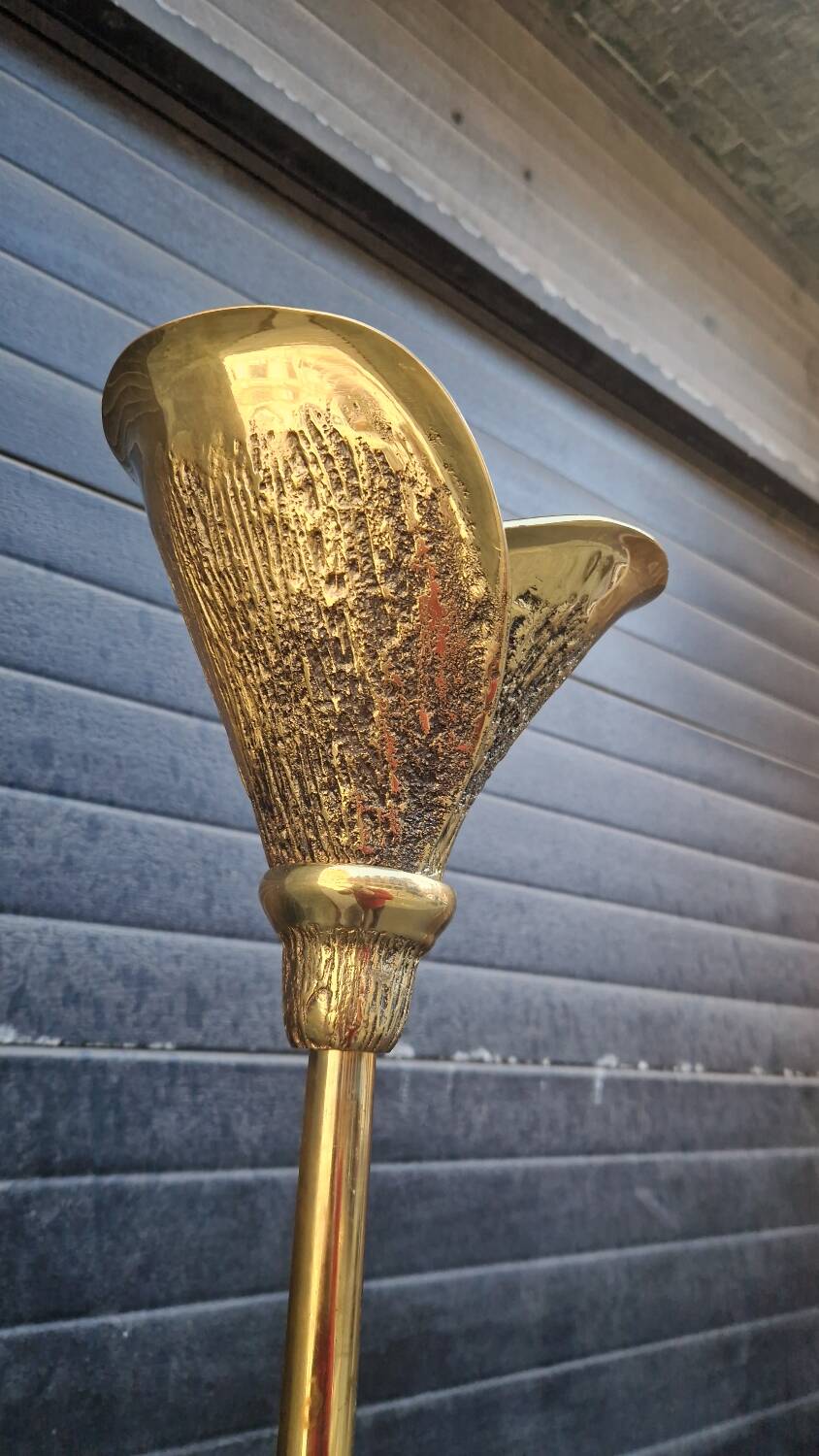 Flower floor lamp bronze sculpture 70's 80's