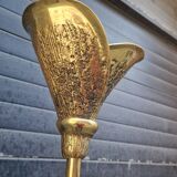 Flower floor lamp bronze sculpture 70's 80's