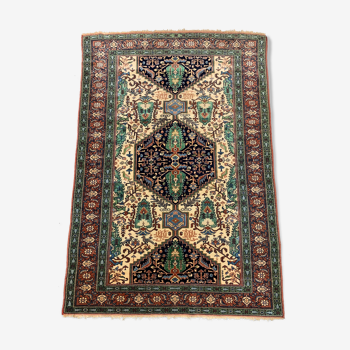 Vintage afghan ersari part silk rug 205x140 cm