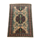 Vintage afghan ersari part silk rug 205x140 cm