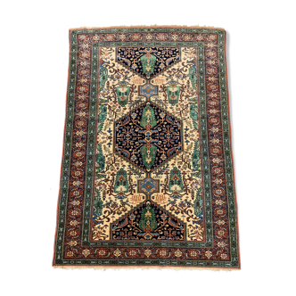 Vintage afghan ersari part silk rug 205x140 cm