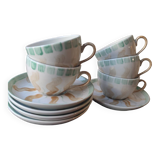 5 coffee cups and saucers Pillivuyt France
