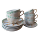 5 coffee cups and saucers Pillivuyt France