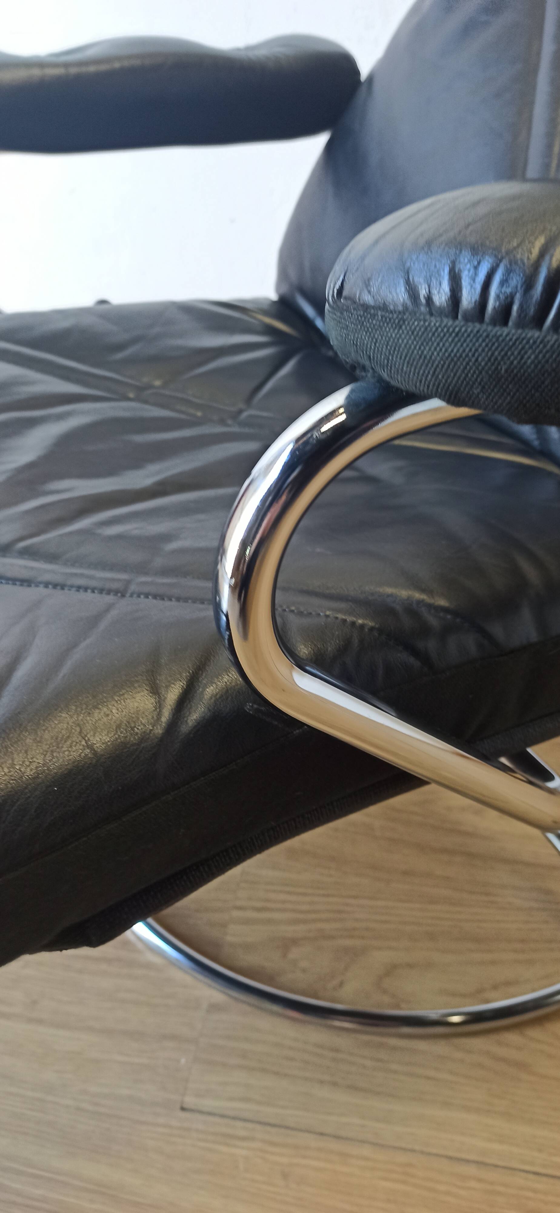 Scandinavian design leather armchair 70s