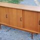 Vintage gold blond oak row 3 sliding doors