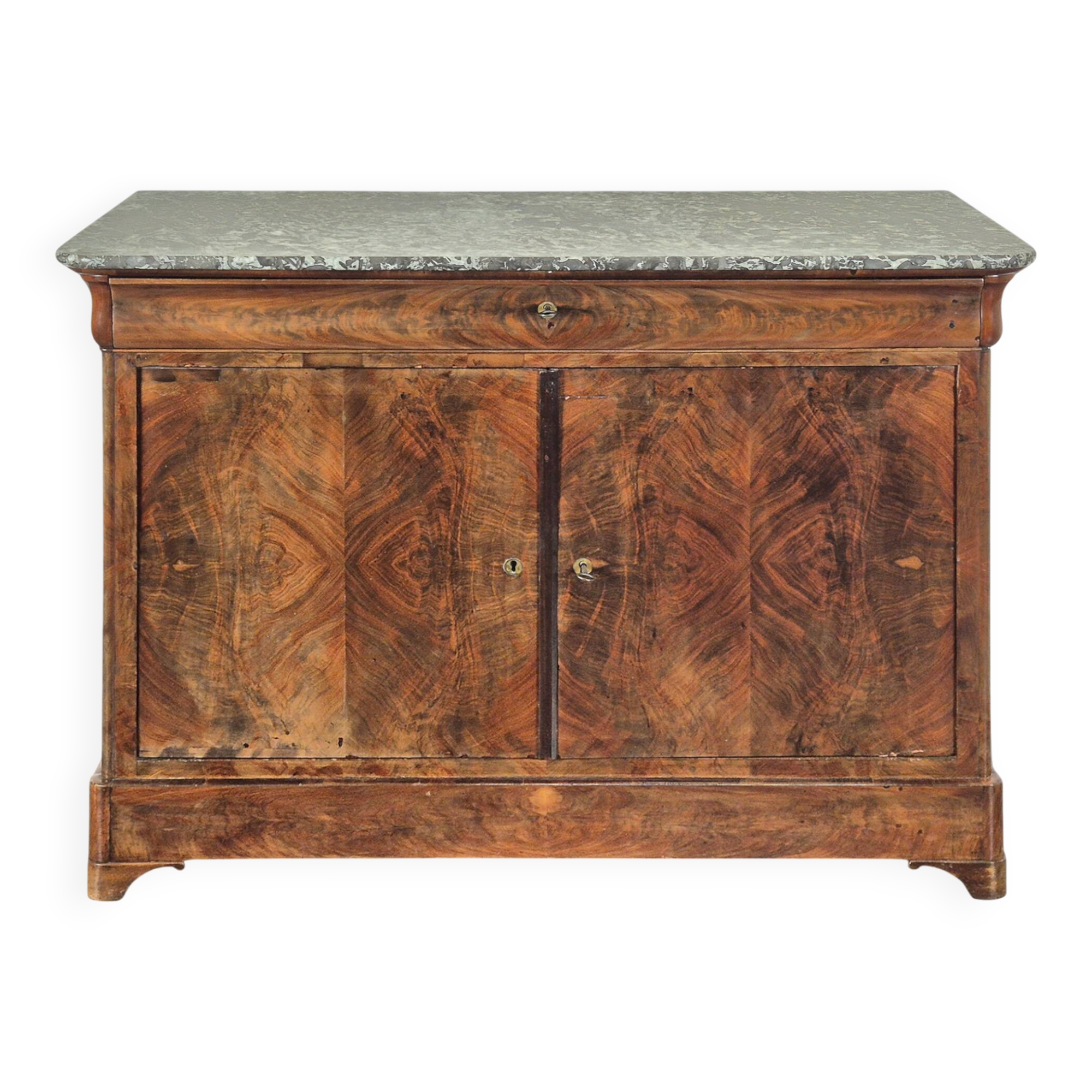 Buffet d'époque Louis Philippe en acajou et marbre Sainte Anne