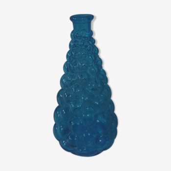 Carafe italienne verre bullé bleu clair