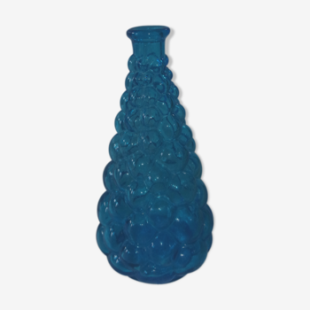 Italian carafe light blue bubbled glass