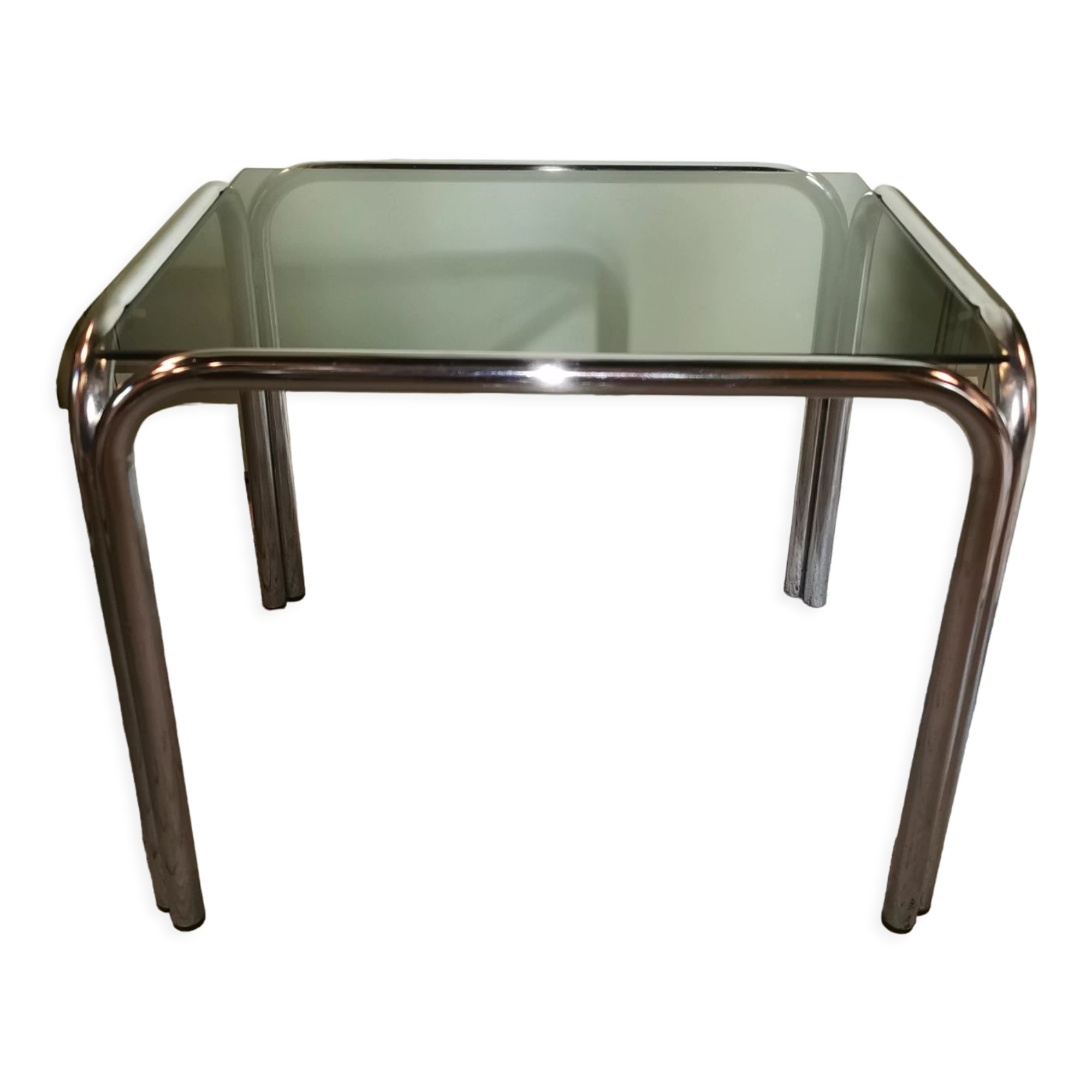 Table basse chromée années 70