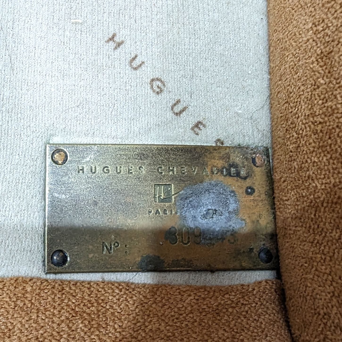 Club chairs Hugues Chevalier sycamore and suede