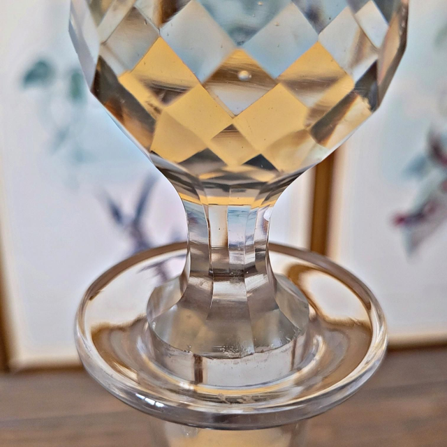 Guilloché crystal wine carafe (engraved) - early 1900s