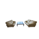 set of 2 sofas and 1 pouffe