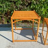 2 tables gigognes en rotin