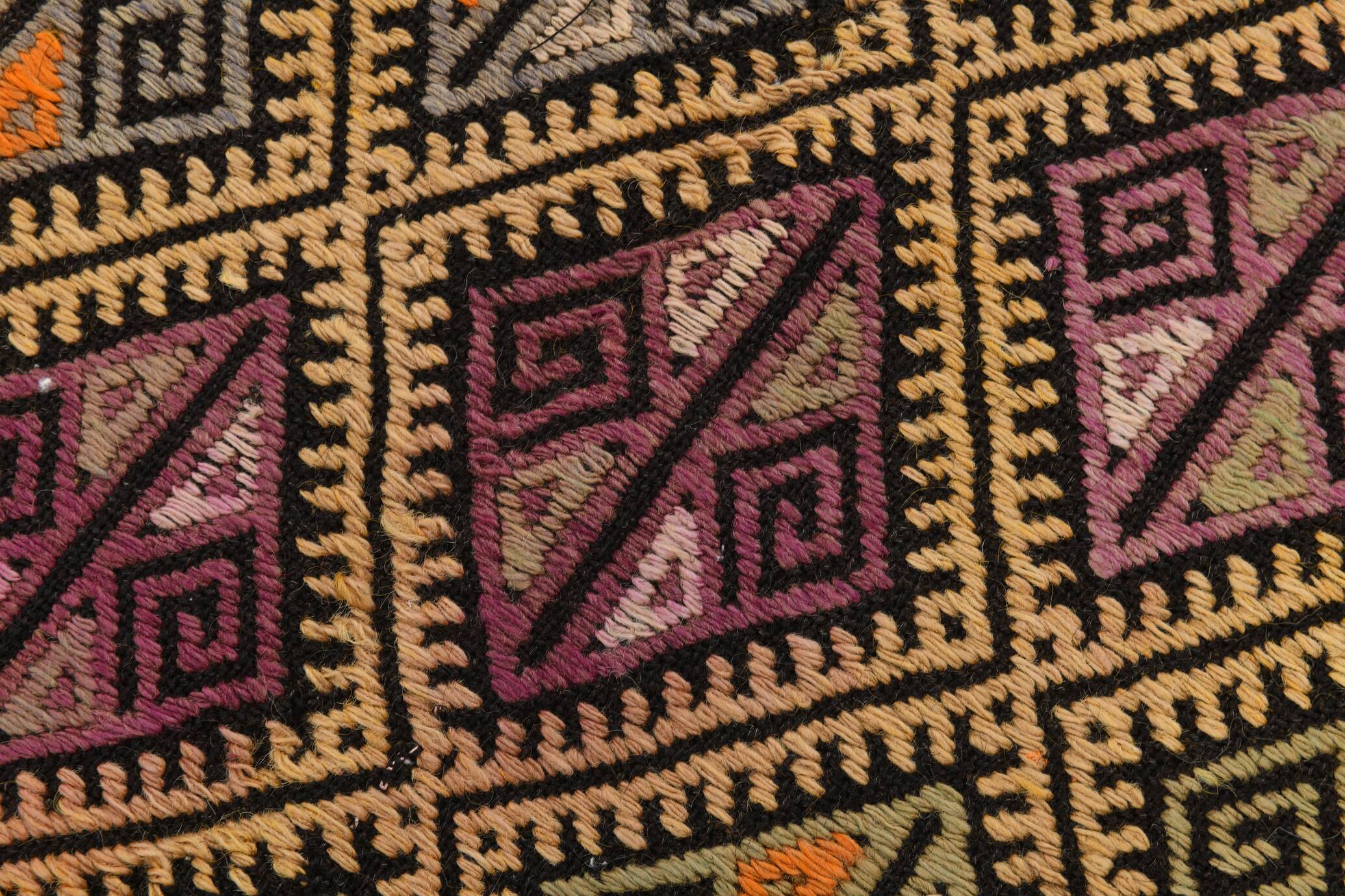 Yellow & Green Tribal Turkish Kilim Rug, 158x236Cm