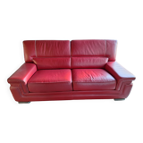 Chateau d'Ax red buffalo leather 3-seater sofa