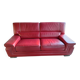 Chateau d'Ax red buffalo leather 3-seater sofa