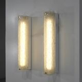 Large pair of Murano glass wall sconces, Italy 1970s. Vintage