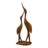 Sculpture of a couple of ibises in teak from the 60s