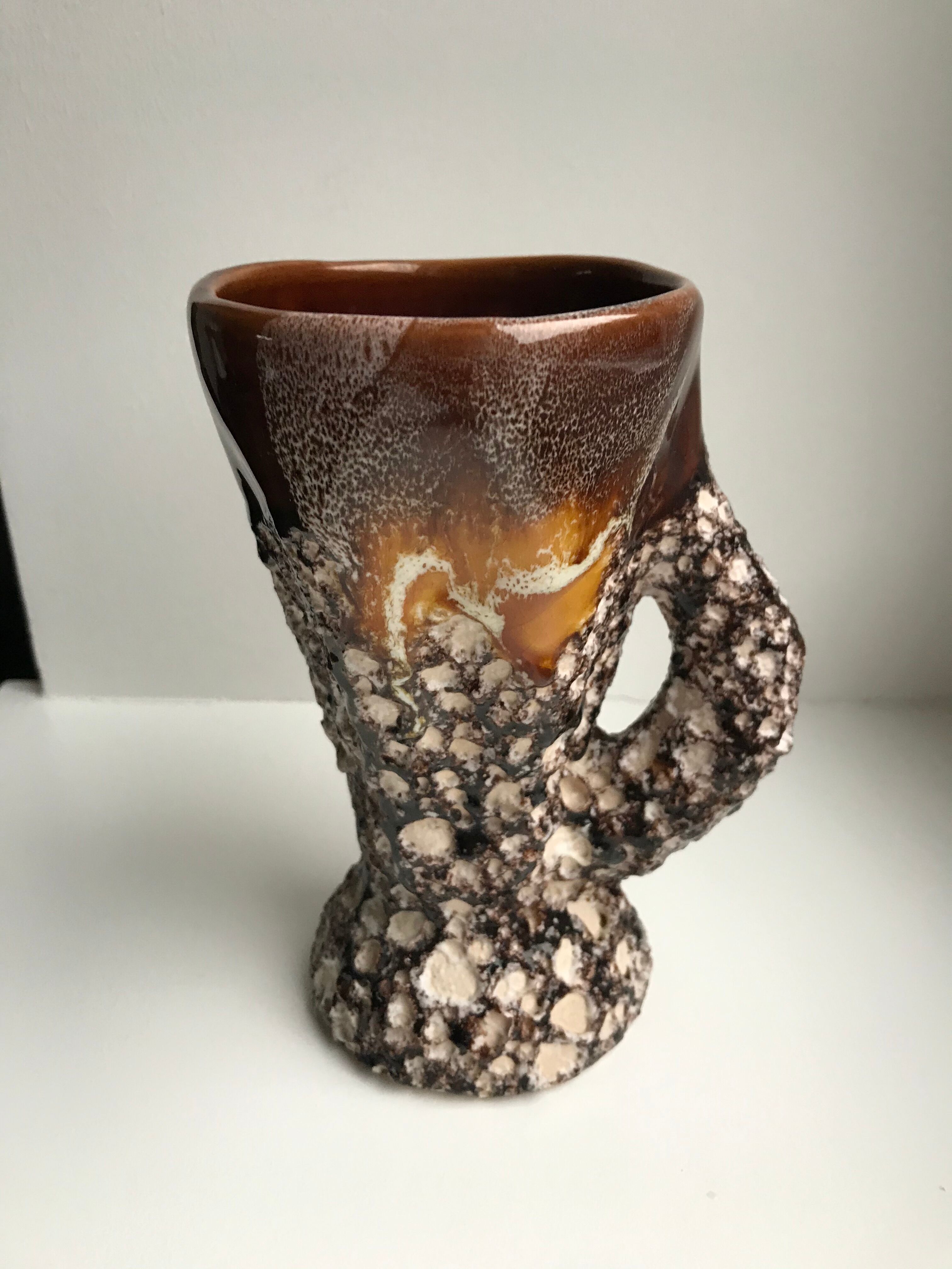 Ceramic vase Fat Lava 70s
