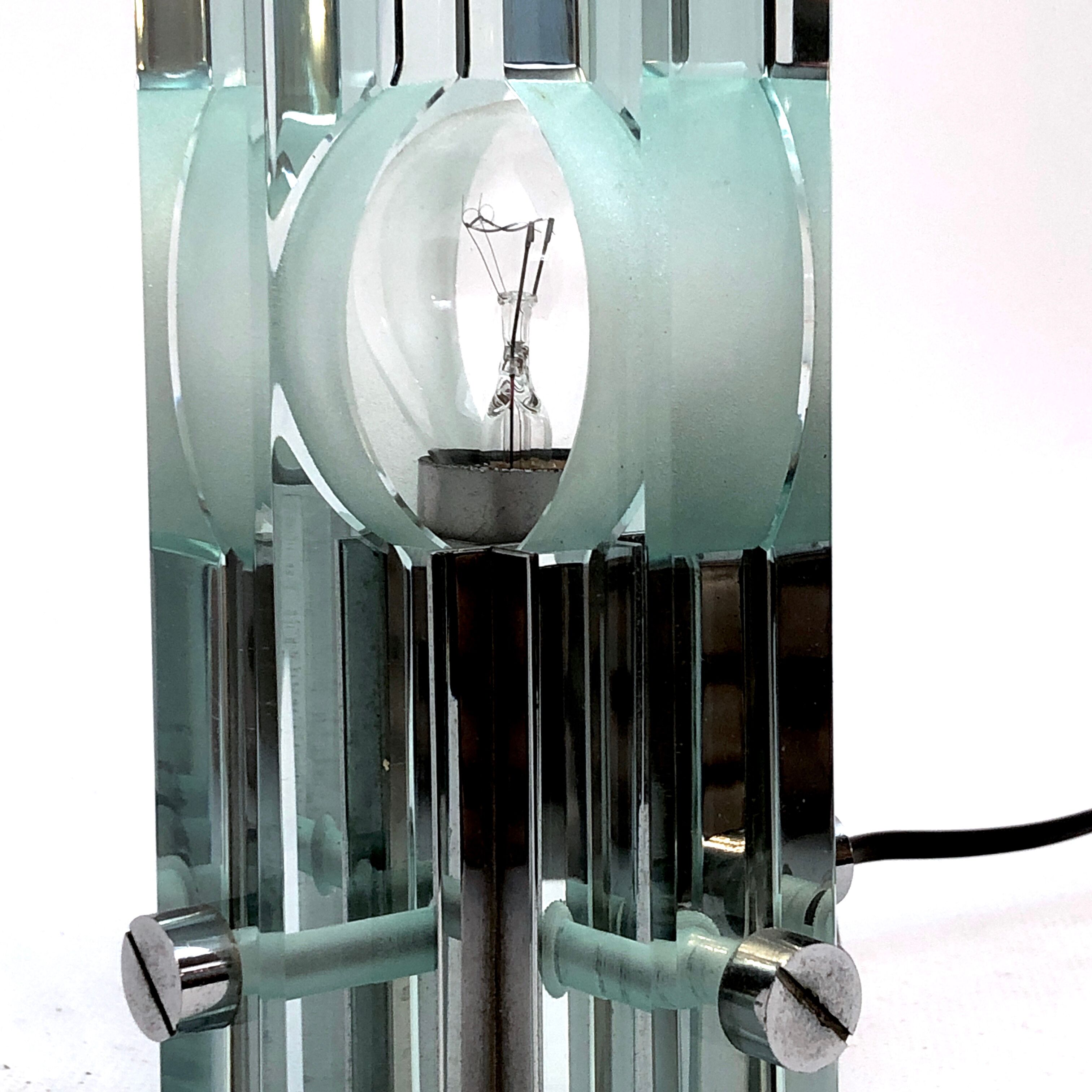 Gallotti e Radice, Vintage glass table lamp from 70s