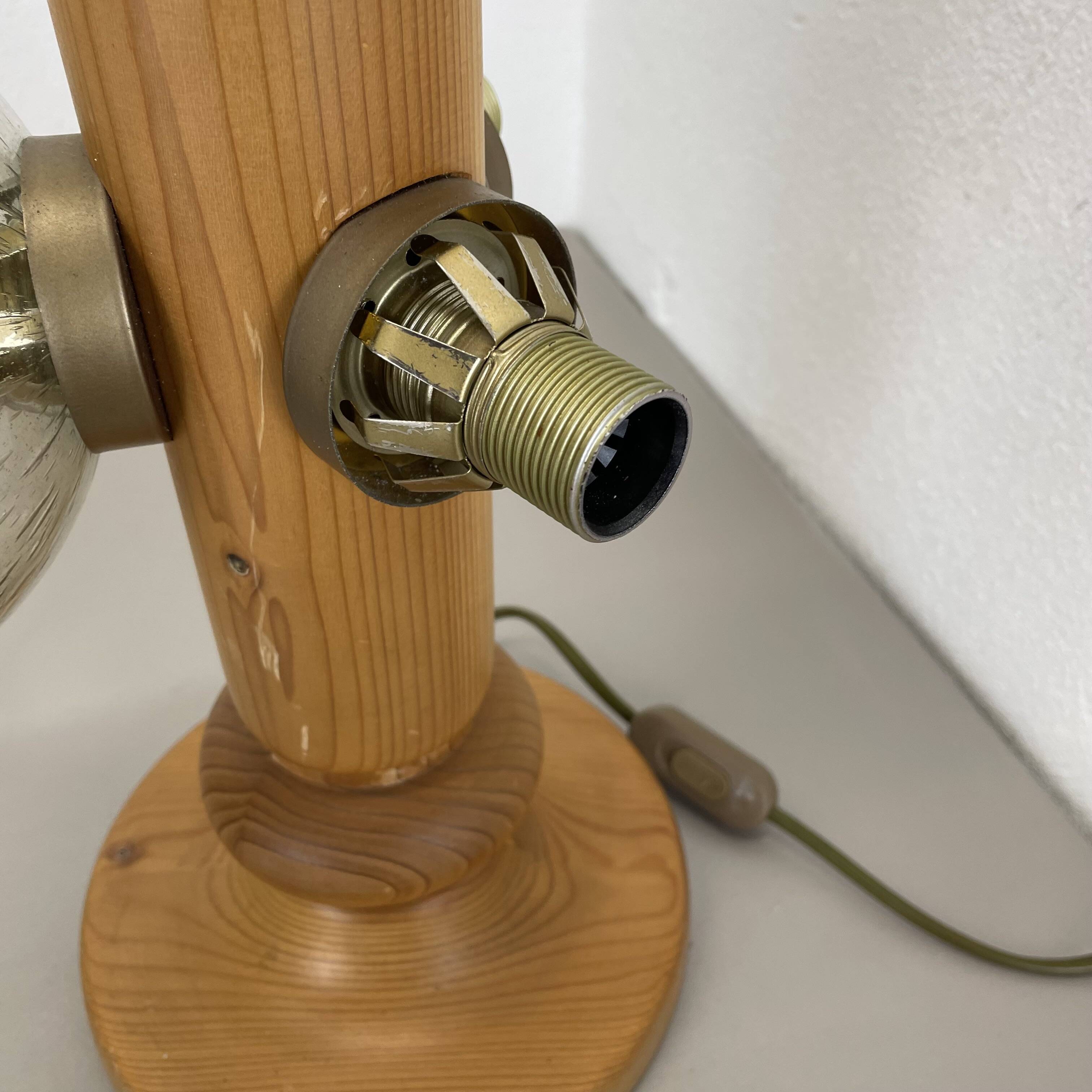 Large Organic Sculptural PINE Wooden Table Light by Temde Lights, Germany 1