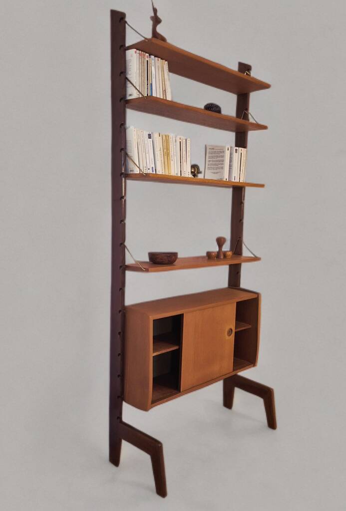 Teak shelving unit, Vintage Scandinavian 1960s