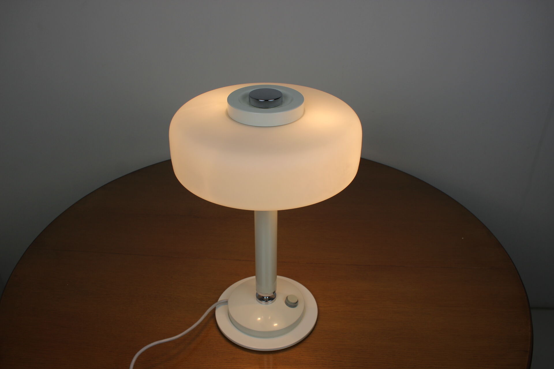 Mid-century rare white table lamp/ Napako, 1960's