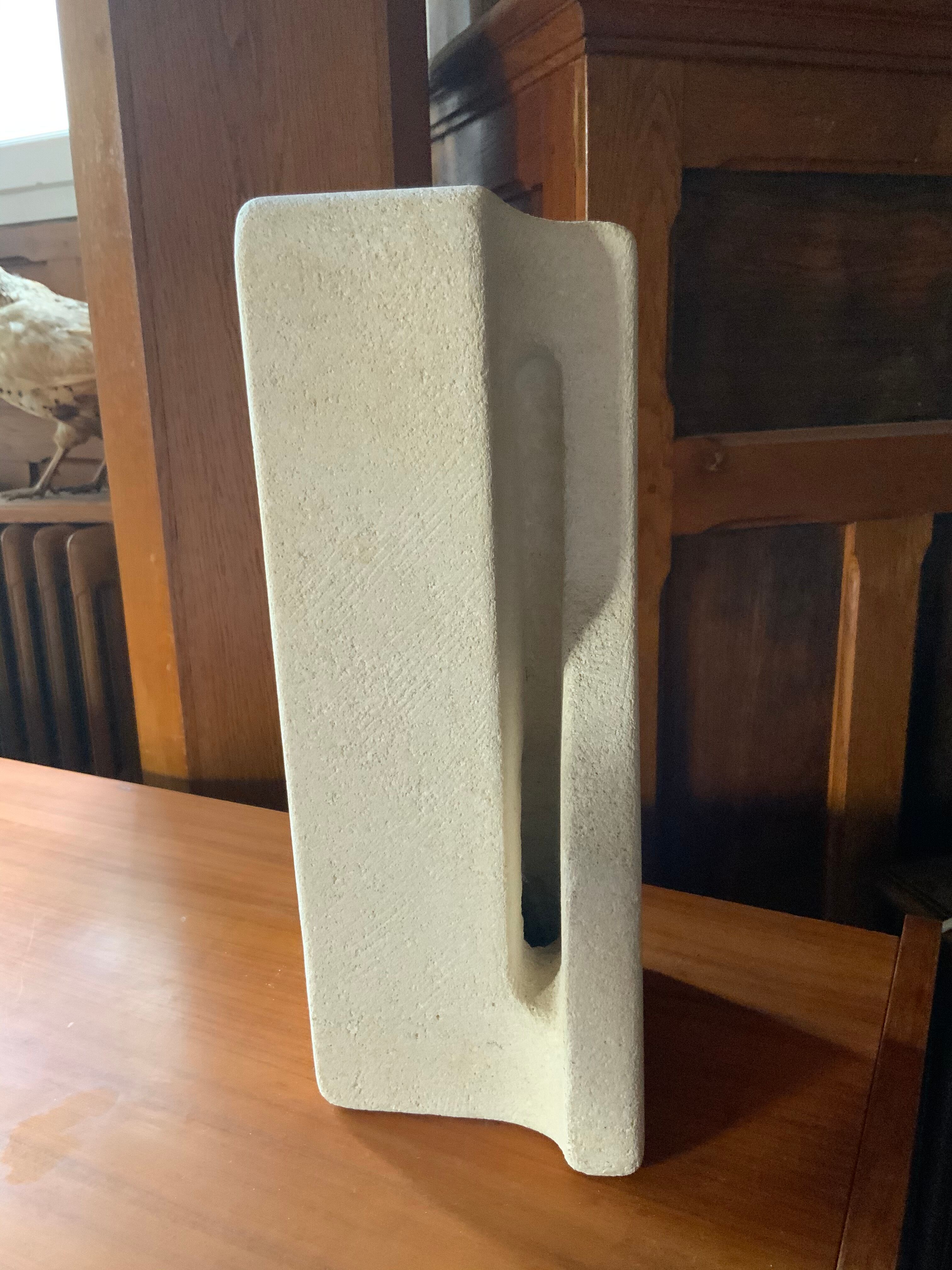 1970 carved stone lamp