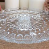 Decorative glass tray with round feet