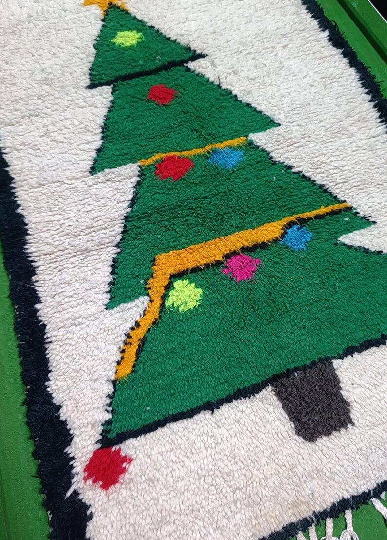 Handmade pure natural wool rug, size 100 x 200 cm