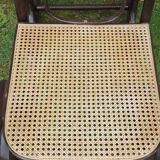 Rocking chair with vintage wood and canework