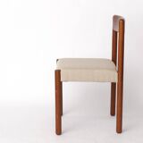 1 sur 4 Chaise de salle à manger en chêne du milieu du siècle – Vintage années 1960, revêtement gris clair