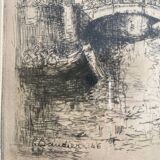 Ink drawing signed P. Baudier